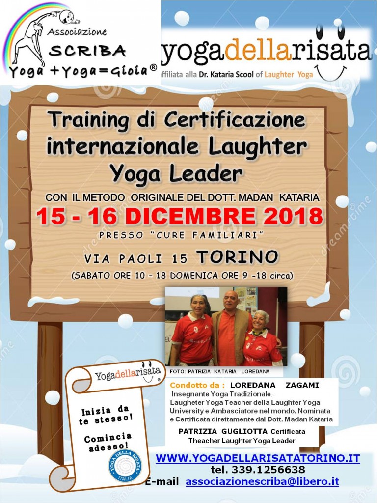 DICEMBRE 2018 certificazione internazionale yoga della risata TORINO
