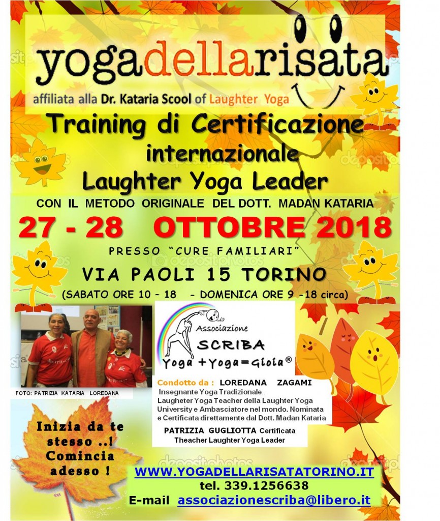 OTTOBRE 2018 certificazione internazionale yoga della risata TORINO
