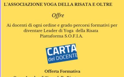 Nuovi Corsi di Yoga della Risata per la Scuola- su SOFIA per il MIUR- Anno Scolastico 2022-2023