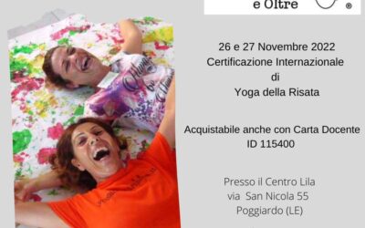 Certificazione Leader Yoga della risata in Presenza anche con Carta Docente – LECCE 26-27 Nov 2022