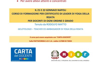 Certificazione  Leader Yoga della risata in Presenza anche con Carta Docente  Napoli 21 e 22 Gennaio 2023