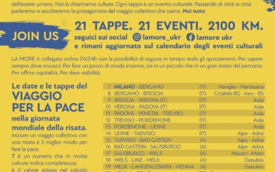Pedaliamo con LA MORE per portare la PACE – Partenza nella Giornata Mondiale della Risata 7 maggio 2023