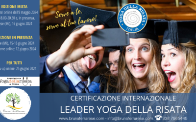Certificazione Internazionale Leader Yoga della Risata – Arese (MI)15-16 Giugno in presenza, con opzione Mista (Online e in presenza) dall’8 Maggio