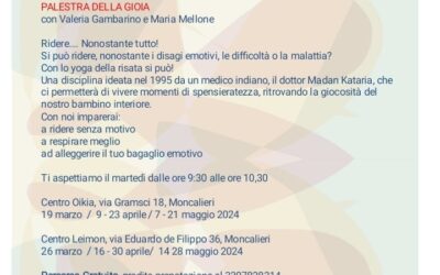 Palestra della GIOIA con lo Yoga della Risata – Aprile e Maggio 2024 a MONCALIERI (TO)