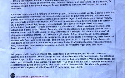 “Yoga da ridere, novità antistress.” – LA REPUBBLICA KATAWEB 10/08/2005