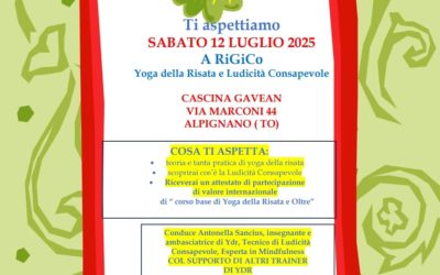 Corso Base di Yoga della Risata e Lucidità Consapevole – Sabato12 Luglio 2025 – ALPIGNANO (TO)