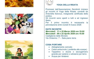 Incontri di Yoga della Risata – 11 e 25 Marzo – 8 e 22 Aprile 2026 – Castiglione delle Stiviere (Mantova)